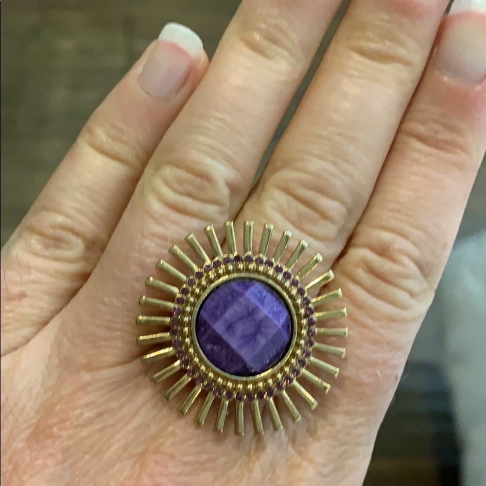 Purple Sardinian Sun ring - size 7